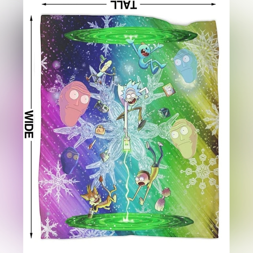 Rick And Morty Soft Warm Fleece Throw Blanket 50” x 40”